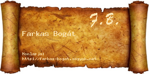 Farkas Bogát névjegykártya